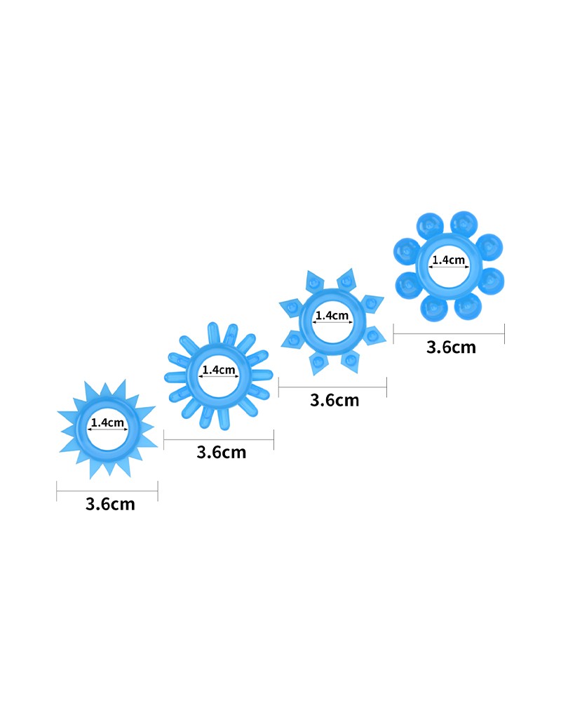 LoveToy - Lumino Play Cock Ring Set van 4 - Glow in the Dark