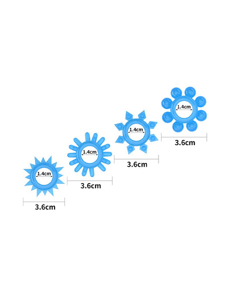 LoveToy - Lumino Play Cock Ring Set van 4 - Glow in the Dark
