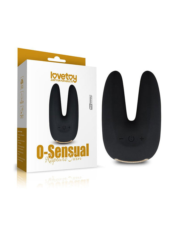 LoveToy - O-Sensual Rapture Twin - Clitoris of Tepel Vibrator - Zwart