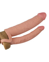LoveToy - Pleasure X Tender Double Penis Sleeve + 5 cm - Nude