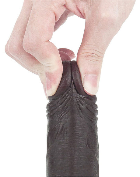 LoveToy - Sliding Skin Dildo 17.5 cm - Zwart