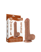 LoveToy - Sliding Skin Dildo 18,3 cm (Ø 3,5 cm) - Bruin
