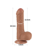 LoveToy - Sliding Skin Dildo 18,3 cm (Ø 3,5 cm) - Bruin