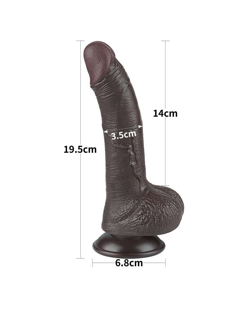 LoveToy - Aftrekbare dildo 19,5 cm (Ø 3,5 cm) - Zwart