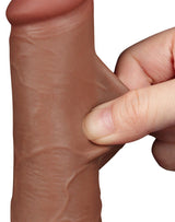 LoveToy - Sliding Skin Dildo 19,5 cm (Ø 3,6 cm) - Bruin