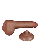LoveToy - Sliding Skin Dildo 19,5 cm (Ø 3,6 cm) - Bruin