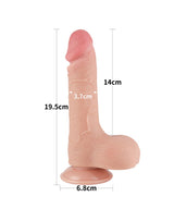 LoveToy - Aftrekbare dildo 19.5 cm (Ø 3.7 cm) - Nude