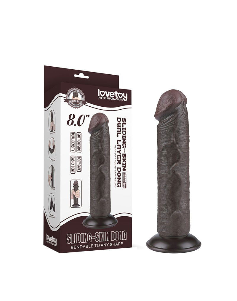 LoveToy - Aftrekbare dildo 20 cm (Ø 3,8 cm) - Zwart