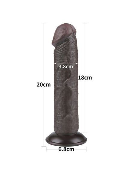 LoveToy - Aftrekbare dildo 20 cm (Ø 3,8 cm) - Zwart