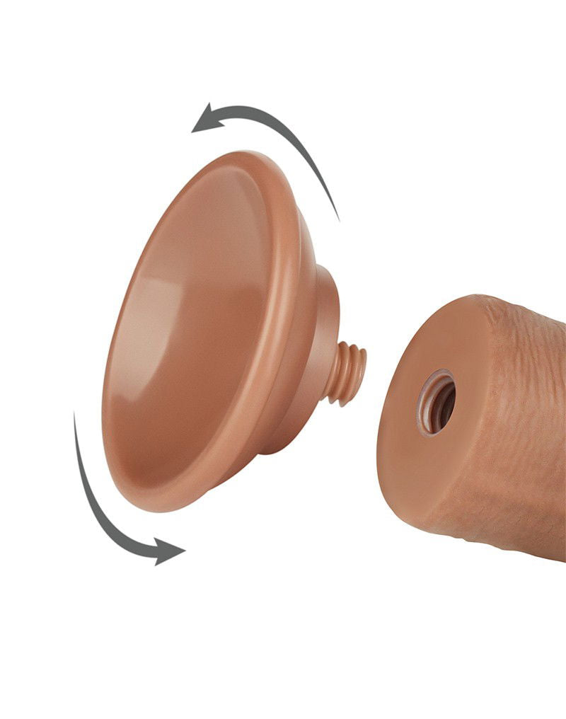 LoveToy - Sliding Skin Dildo 20 cm (Ø 3,8 cm) - Bruin