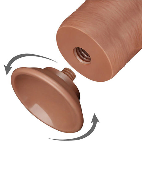 LoveToy - Sliding Skin Dildo 20 cm (Ø 3,8 cm) - Bruin