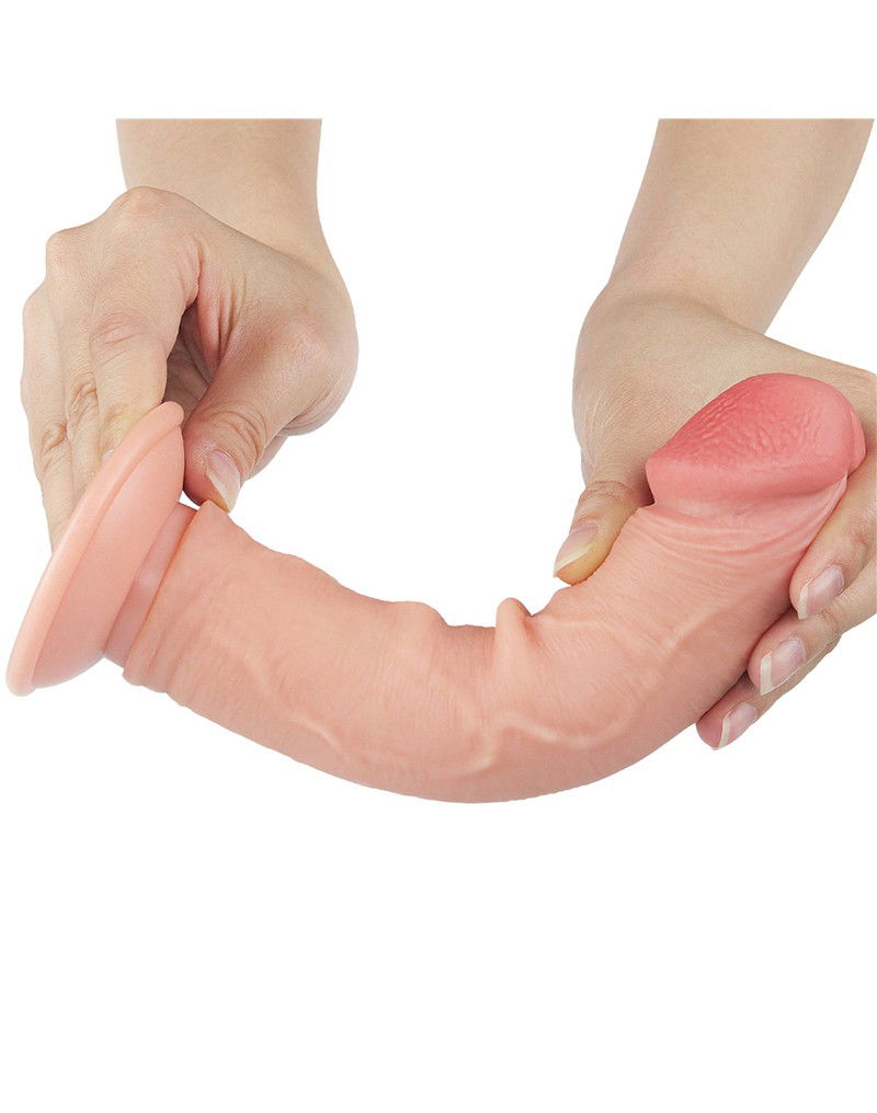 LoveToy - Glijdende Huid Dildo 20 cm (Ø 3.8 cm) - Nude