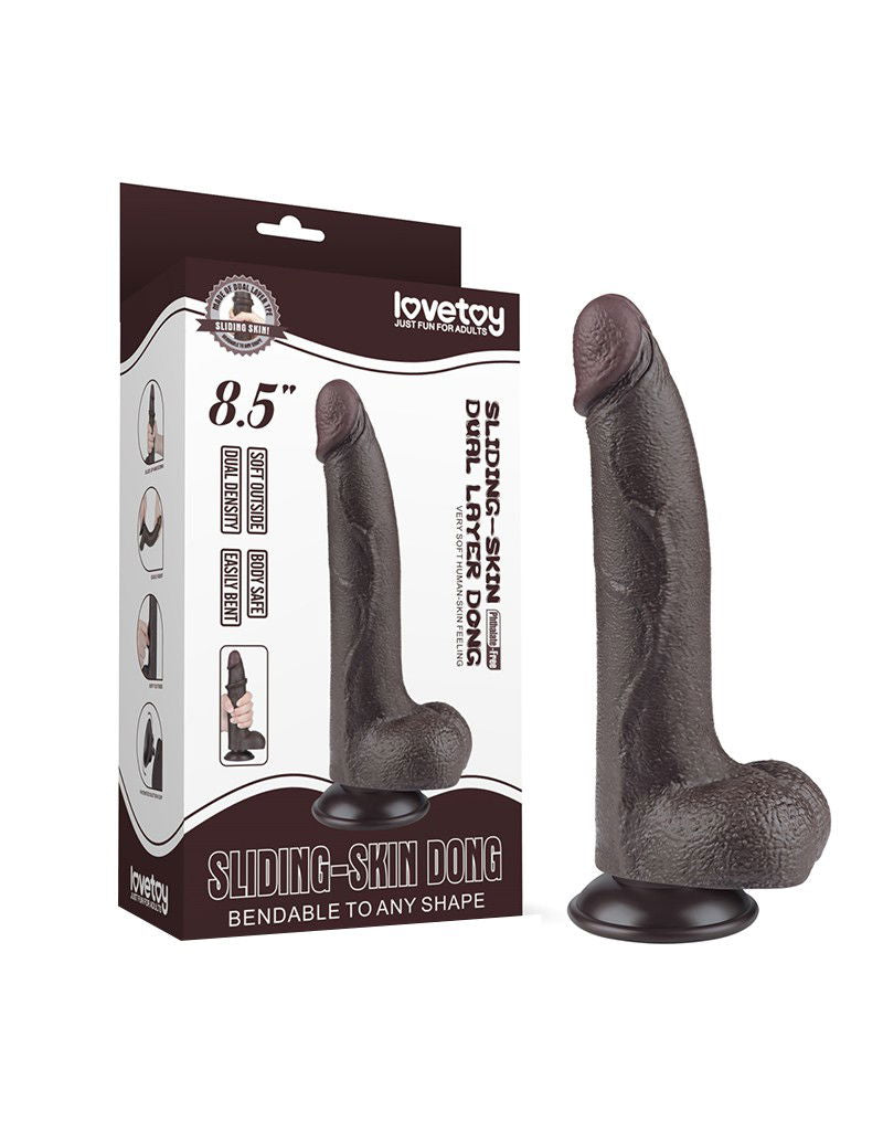 LoveToy - Aftrekbare dildo 20 cm (Ø 4 cm) - Zwart
