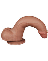 LoveToy - Sliding Skin Dildo 20 cm (Ø 4 cm) - Bruin