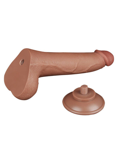 LoveToy - Sliding Skin Dildo 20 cm (Ø 4 cm) - Bruin