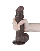 LoveToy - Glijdende Huid Dildo 20,8 cm (Ø 4 cm) - Zwart
