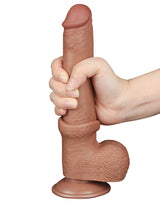 LoveToy - Sliding Skin Dildo 22 cm (Ø 3,7 cm) - Bruin