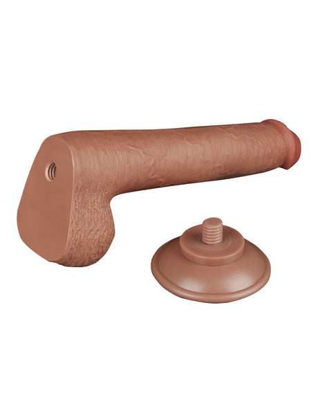 LoveToy - Sliding Skin Dildo 22 cm (Ø 3,7 cm) - Bruin
