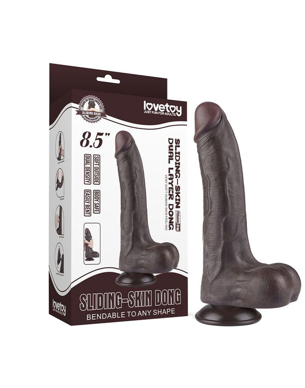 LoveToy - Aftrekbare dildo 22 cm (Ø 4,3 cm) - Zwart