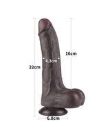 LoveToy - Aftrekbare dildo 22 cm (Ø 4,3 cm) - Zwart