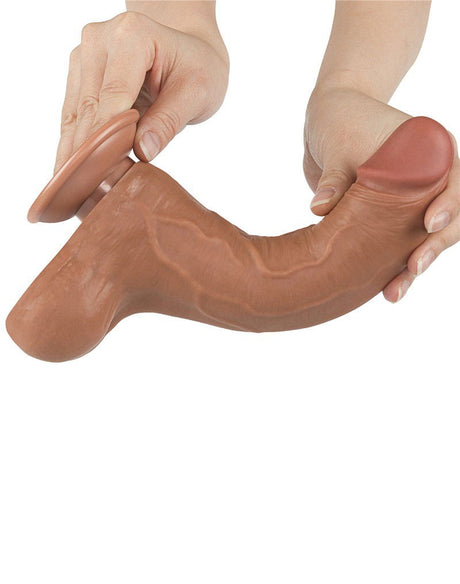 LoveToy - Sliding Skin Dildo 22 cm (Ø 4,3 cm) - Bruin