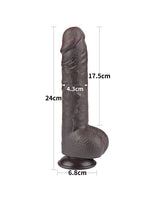 LoveToy - Aftrekbare dildo 24 cm (Ø 4,3 cm) - Zwart