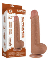 LoveToy - Sliding Skin Dildo 24 cm (Ø 4,3 cm) - Bruin