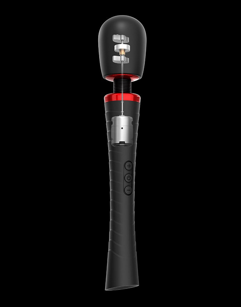 Man.Wand - Man.Wand Xtreme - Wand Vibrator met opzetstukken - Zwart