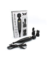Pixey - Pixey Turbo - Wand Vibrator met 2 Opzetstukken - Zwart
