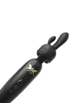 Pixey - Pixey Turbo - Wand Vibrator met 2 Opzetstukken - Zwart