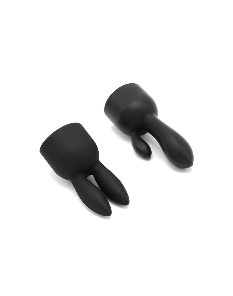 Pixey - Pixey Turbo - Wand Vibrator met 2 Opzetstukken - Zwart