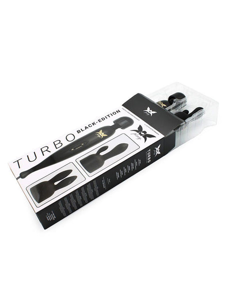 Pixey - Pixey Turbo - Wand Vibrator met 2 Opzetstukken - Zwart