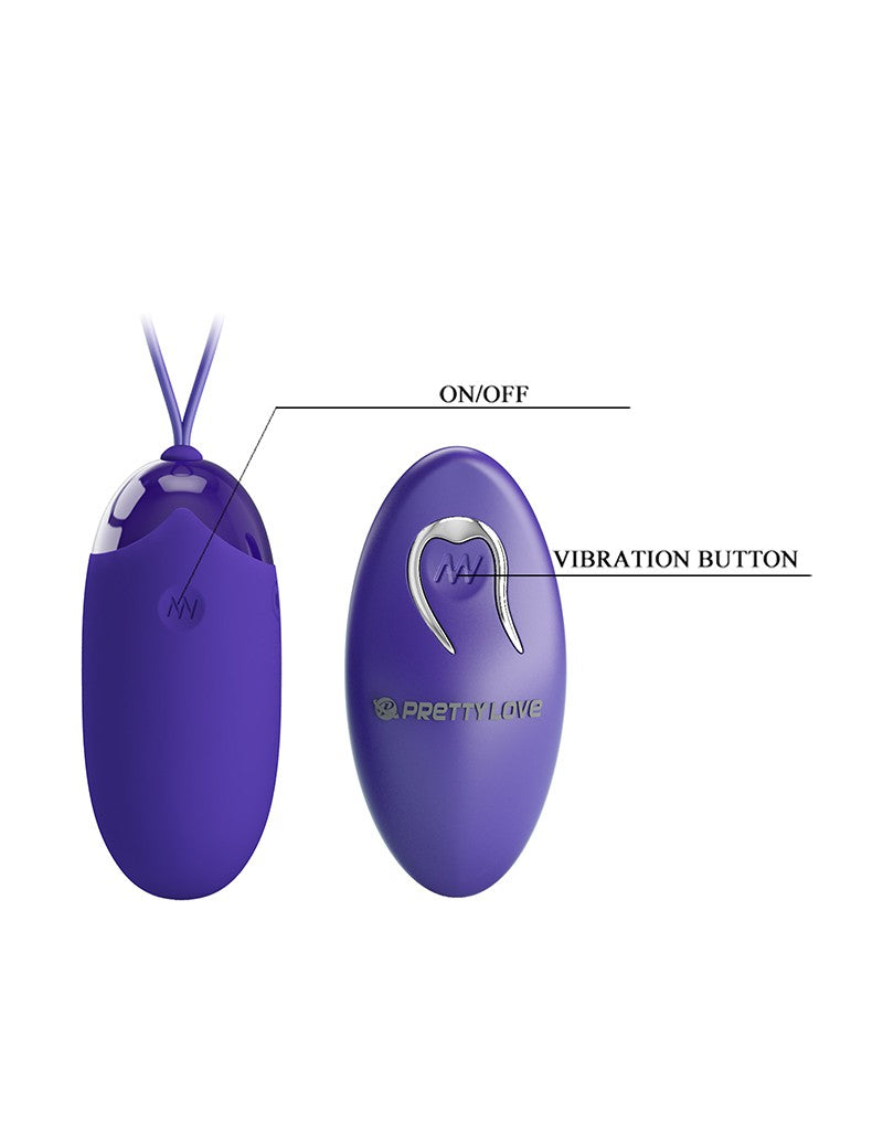 Pretty Love - Berger-Youth - Ei-vibrator met afstandsbediening - Blauw