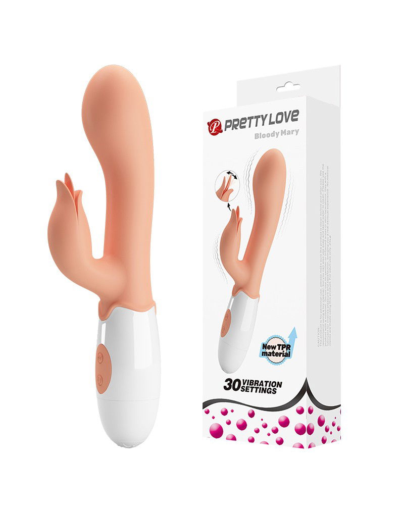 Pretty Love - Bloody Mary - Rabbit Vibrator met Clitorisstimulator - Nude