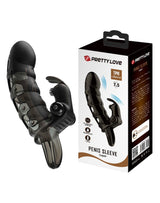 Pretty Love - Cuper - Penis Sleeve + Rabbit Vibrator - Zwart