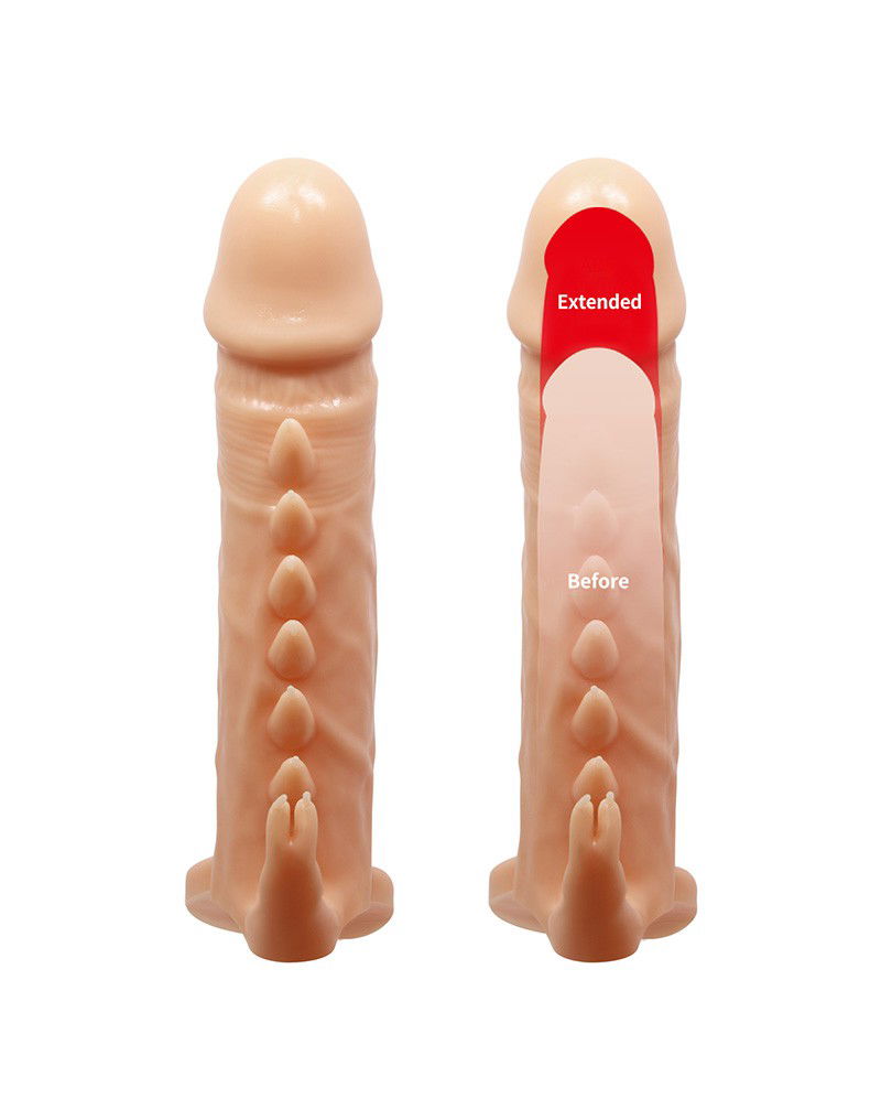 Pretty Love - Emmitt - Penis Sleeve met geribbeld ontwerp - Nude