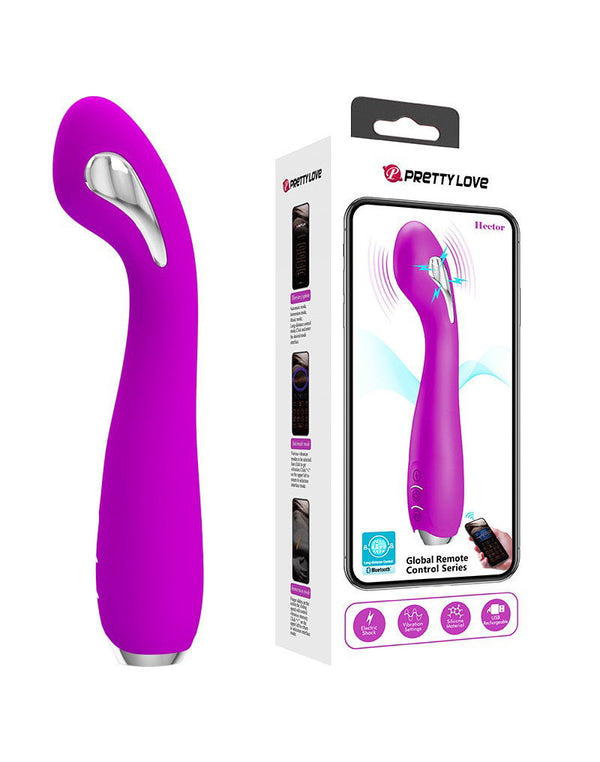 Pretty Love - Hector - G-Spot Elektrische Schok Vibrator met Appbediening - Paars