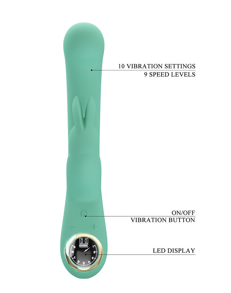 Pretty Love - Lamar - Rabbit Vibrator met Digitaal LED Display - Blauw