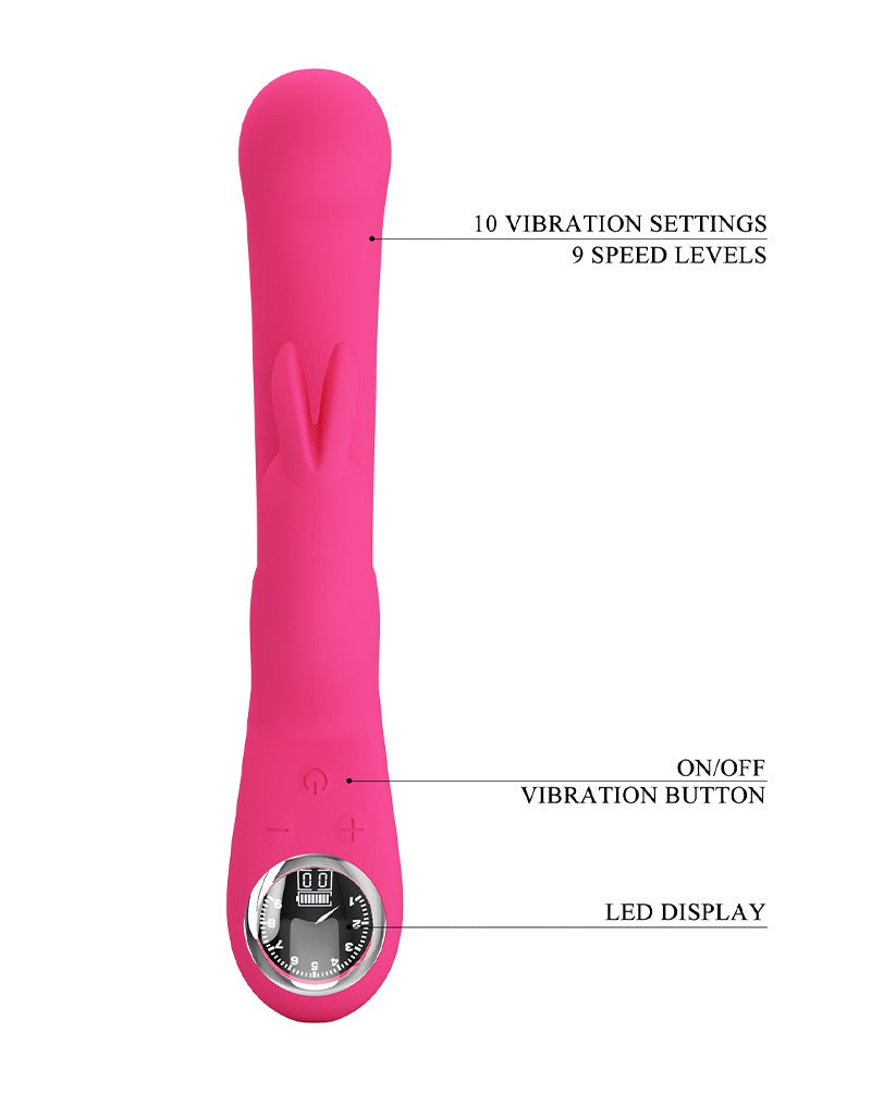 Pretty Love - Lamar - Rabbit Vibrator met Digitaal LED Display - Roze