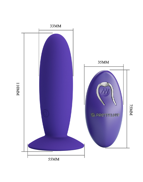 Pretty Love - Murray-Youth - Vibrerende Buttplug met Afstandsbediening - Paars