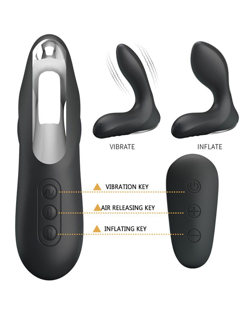 Pretty Love - Nasreddin - Anale stimulator met afstandsbediening - Zwart