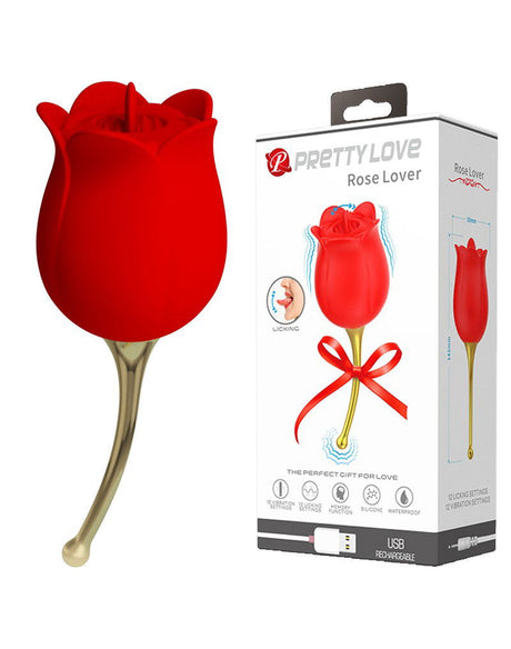 Pretty Love - Rose Lover - Clitorisvibrator met likstimulator - Goud & Rood
