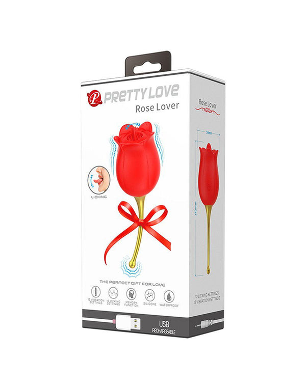 Pretty Love - Rose Lover - Clitorisvibrator met likstimulator - Goud & Rood