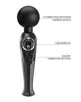 Pretty Love - Skyler - Wand Vibrator met Digitaal LED Display - Zwart