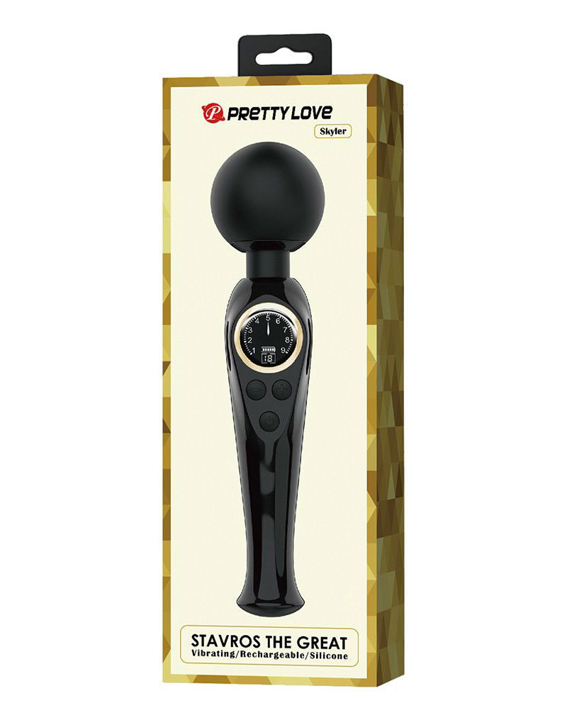 Pretty Love - Skyler - Wand Vibrator met Digitaal LED Display - Zwart