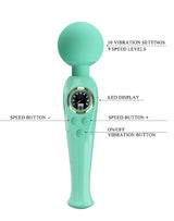Pretty Love - Skyler - Wand Vibrator met Digitaal LED Display - Blauw