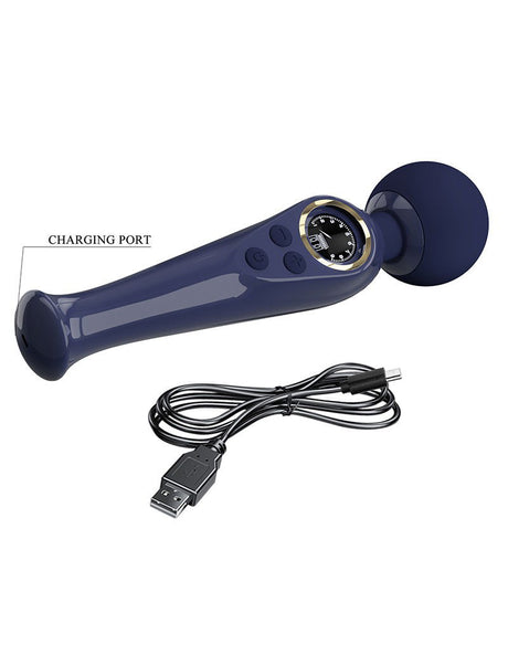 Pretty Love - Skyler - Wand Vibrator met Digitaal LED Display - Donkerblauw