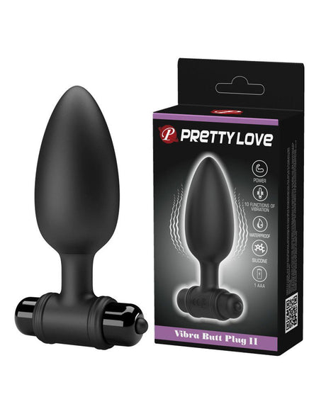Pretty Love - Vibra Buttplug II - Vibrerende Buttplug - Zwart