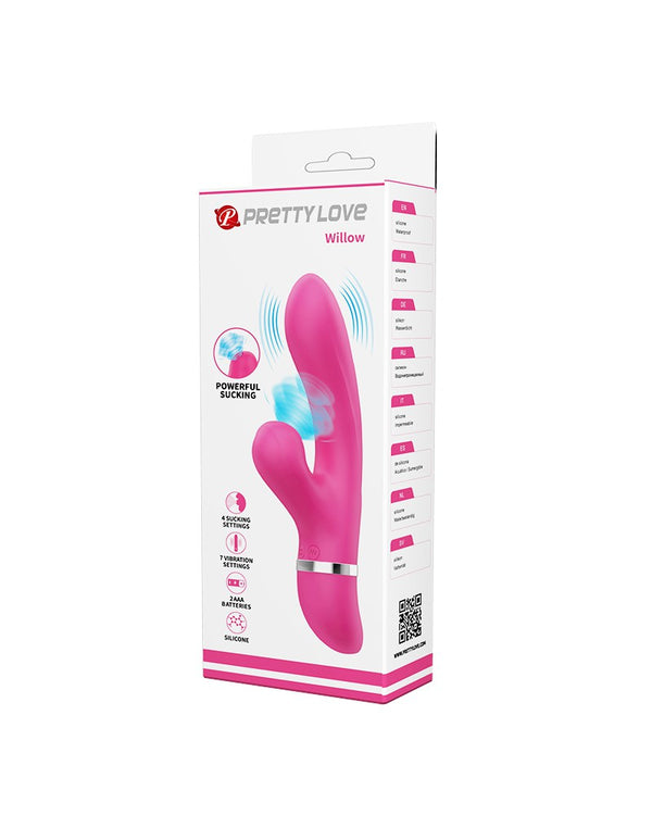 Pretty Love - Willow - Rabbit Vibrator met Zuigfunctie - Roze