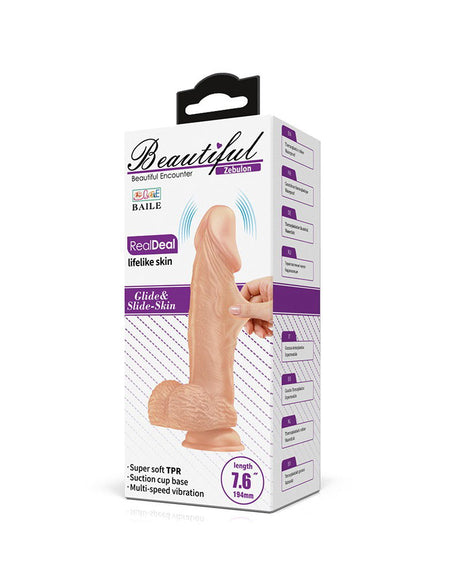 Pretty Love - Zebulon - Realistic Vibrating Dildo 19.4 cm - Nude